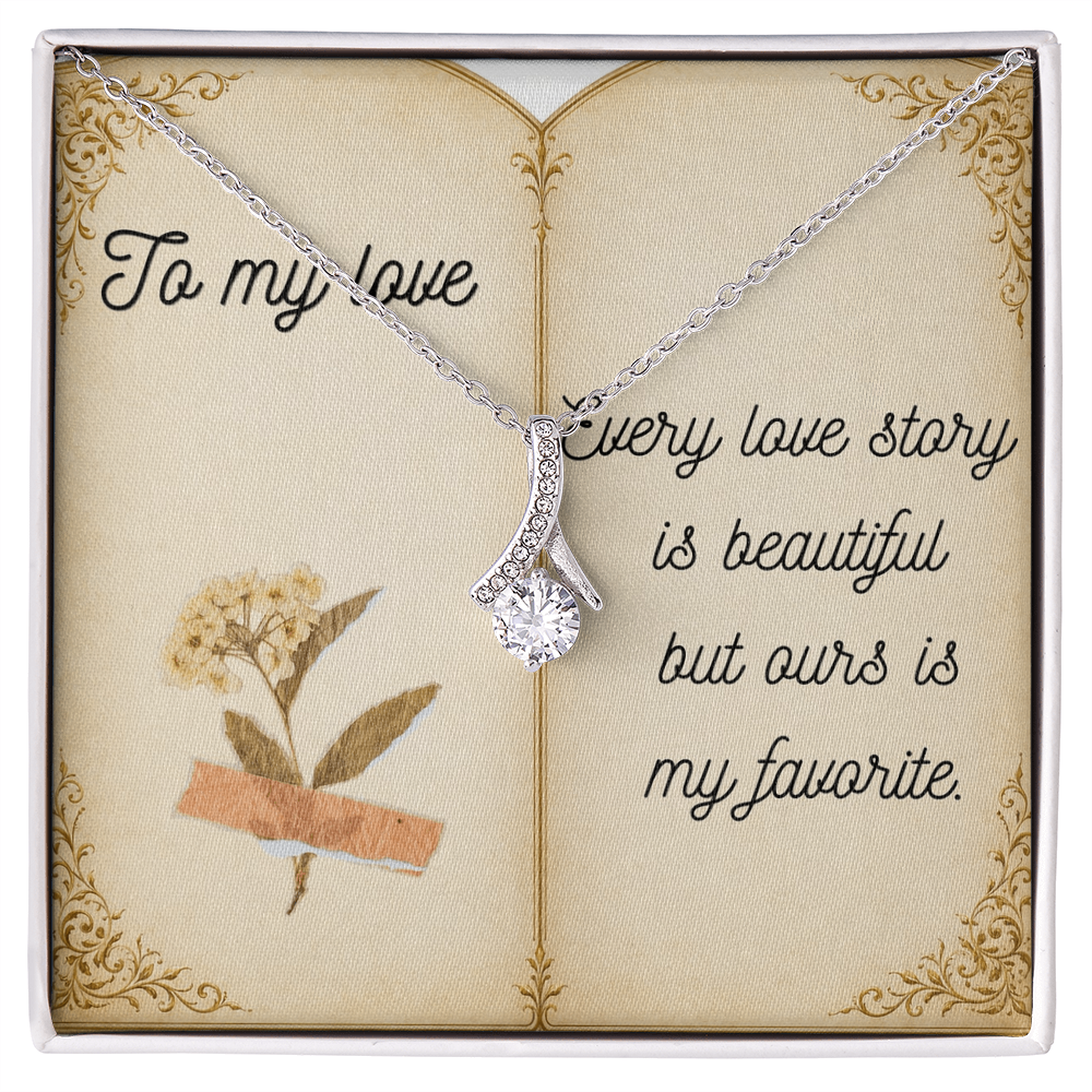 Rustic Floral Romance Card - My Favorite Love Story